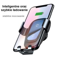 Uchwyt grawitacyjny Baseus z ładowarką indukcyjną (czerwony)