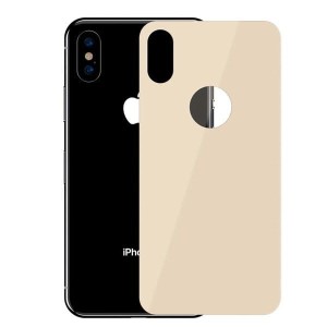 Szkło hartowane Baseus 0.3mm na tył obudowy iPhone X / XS - złote