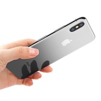 Szkło gradientowe na tył 0.3mm + folia na aparat Baseus do iPhone X / XS (czarne)