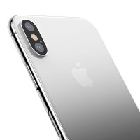 Szkło gradientowe na tył 0.3mm + folia na aparat Baseus do iPhone X / XS (czarne)