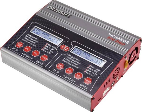 Ładowarka modelarska VOLTCRAFT V-Charge 200 Duo, 12 V, 230 V, 10 A