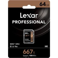 Karta pamięci Lexar Pro 64GB 667x SDXC UHS-I U3 (V30) R100 / W90