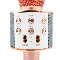 Mikrofon karaoke z wbudowanym głośnikiem WS-858 różowy