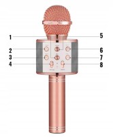Mikrofon karaoke z wbudowanym głośnikiem WS-858 różowy