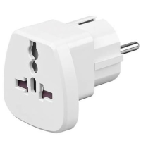Wtyczka adapter UK-UE Goobay biała	