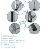 Statyw studyjny oświetleniowy 812 z głowicą 16 mm