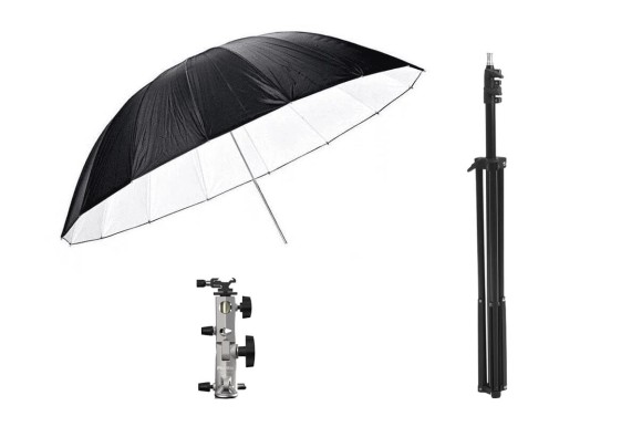 Zestaw studyjny : Parasol 150 cm + uchwyt Varos + statyw 