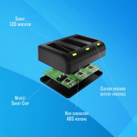 Ładowarka trójkanałowa Newell SDC-USB do akumulatorów AHDBT-901