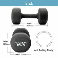 Zestaw hantle gumowane Proiron 2x10kg