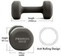 Zestaw hantle gumowane Proiron 2x5kg