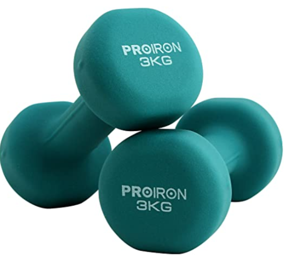 Hantle Treningowe Ciężarki Fitness Gumowane Proiron 2x3kg