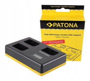 Potrójna ładowarka Patona do Sony NP-FZ100 z kablem USB typu C