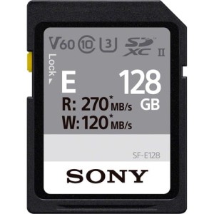 Karta pamięci Sony SDXC UHS-II 128 GB z serii E (U3) R: 270 MB/s W: 120 MB/s SF-E128/T1