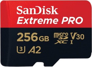 Karta pamięci SanDisk microSDXC Extreme Pro 256GB (170MB/s) V30 UHS-I U3 A2 + adapter SD (SDSQXCZ-256G-GN6MA)
