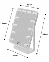 Lustro do makijażu Humanas HS-HM01 z oświetleniem LED - białe