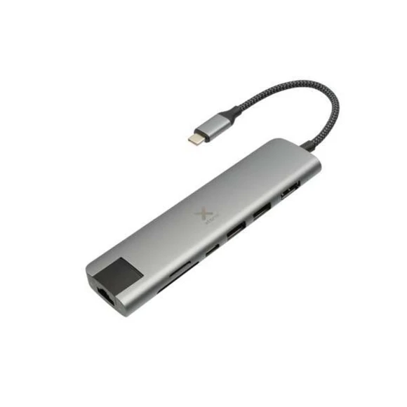 Xtorm Worx Adapter Usb-c Hub 7-in-1 (Pleciony Kabel) Szary