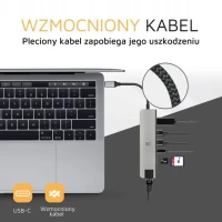 Xtorm Worx Adapter Usb-c Hub 7-in-1 (Pleciony Kabel) Szary