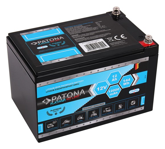 Akumulator Patona Platinum LiFePO4 12V 12Ah 144Wh 12.000mAh