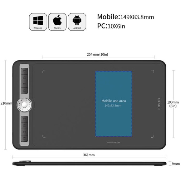 Tablet graficzny Bosto T1060