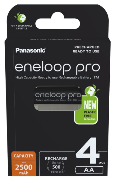 Akumulatorki R6 / AA Panasonic Eneloop PRO 2500mAh BK-3HCDE/4BE - 4 sztuki (blister)