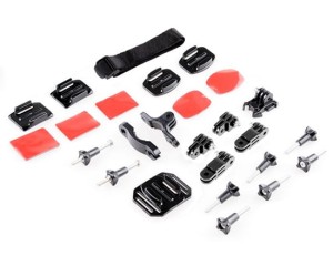Zestaw montażowy do kamer GoPro, Redleaf, Drift, Contour, JVC, Sony 22 elementy