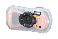 ZESTAW Aparat RICOH WG-80 + karta + etui + ściereczka Pomarańczowy