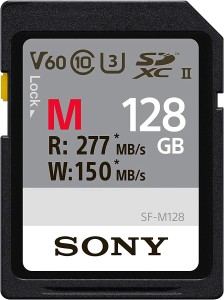 Karta pamięci Sony SD SDHC UHS-II 128 GB z serii M (U3) R: 277 MB/s W: 150 MB/s 