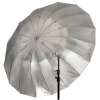 GlareOne Parasolka ORB srebrna 160 cm - głęboki parasol z dyfuzorem