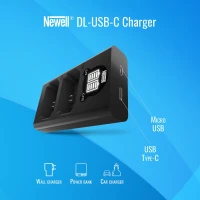 Ładowarka dwukanałowa Newell SDC-USB do akumulatorów AHDBT-401 do GoPro