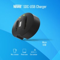 Ładowarka dwukanałowa Newell SDC-USB do akumulatorów LP-E10 do Canon