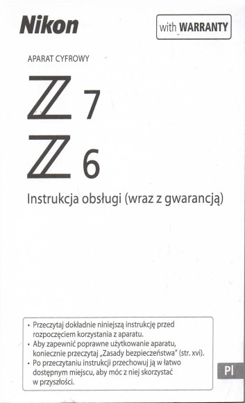 Instrukcja obsługi Nikon Z6 Z7 - powystawowa