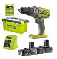 Wiertarko - wkrętarka udarowa Ryobi R18PD3-220T zestaw z walizką