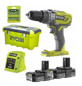 Wiertarko - wkrętarka udarowa Ryobi R18PD3-220T zestaw z walizką