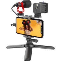Zestaw Moza Mirfak MVK01 Vlogging KIT - mikrofon  lampa akcesoria, przejściówki USB-C - Lighting na minijack