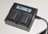 ŁADOWARKA PODWÓJNA (DUAL) Z EKRANEM LCD LP-E6 230V