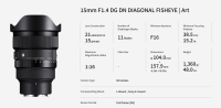 Obiektyw Sigma 15mm F1.4 DG DN DIAGONAL FISHEYE Art L-Mount  z 5 letnią gwarancją 