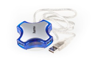 Hama Usb 2.0 Hub 1:4 Buspower Red