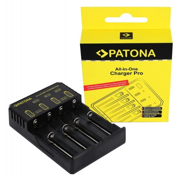 4-KANAŁOWA ŁADOWARKA PATONA ALL-IN-ONE DO BATERII CR123A, 14500, 16340, 18650, 22650, 26650, AA / AAA