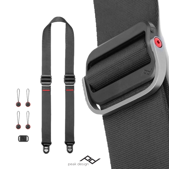 Peak Design Pasek na szyję lub ramię SLIDE LITE v3 czarny do lekkich aparatów SLL-BK-3
