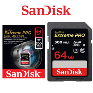 Karta pamięci Sandisk SDXC 64 GB Extreme Pro 300MB/s C10 UHS-II (SDSDXPK-064G-GN4IN)