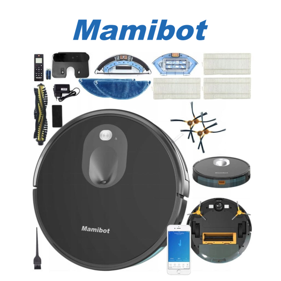 Robot sprzątający Mamibot SmartEye VSLAM 680 Black hybrydowy odkurzacz 2w1 mopujący, czarny (EXVAC680S)