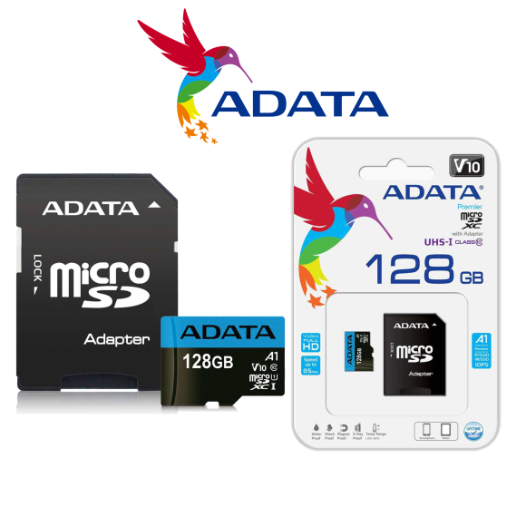 ADATA PREMIER MICROSDXC 128GB 100R/25W UHS-I CLASS 10 A1 V10 + ADAPTER