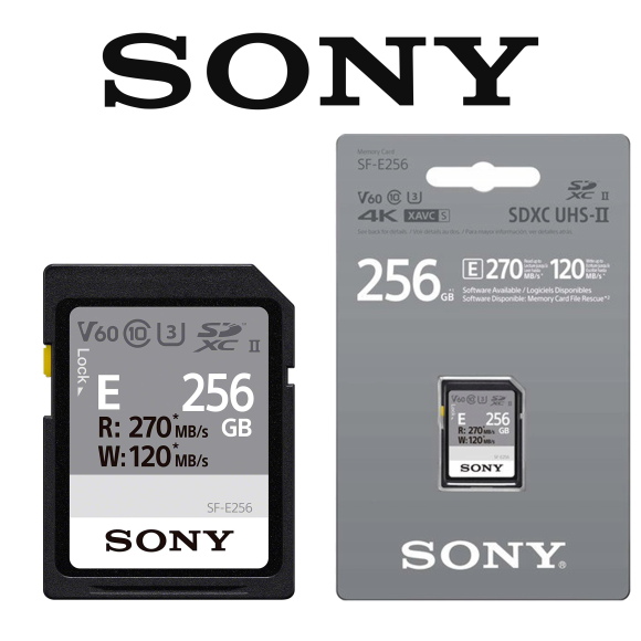  Karta pamięci Sony SDXC UHS-II 256 GB z serii E (U3) R: 270 MB/s W: 120 MB/s SF-E256/T1