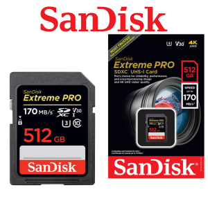 Karta pamięci Sandisk SDXC 512GB Extreme Pro 170MB/s V30 UHS-I U3 4K