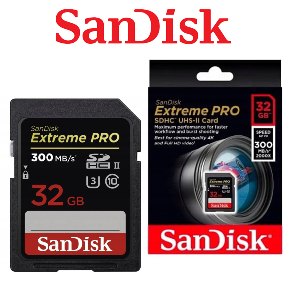 Karta pamięci  SanDisk SDHC 32GB Extreme PRO UHS-II 300MB/s