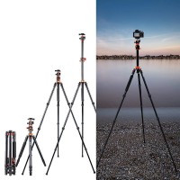 Statyw fotograficzny 190cm K&F Concept T254A4 z łamaną kolumną, głowicą kulową i funkcją monopodu