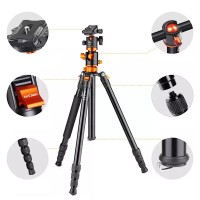 Statyw fotograficzny 190cm K&F Concept T254A4 z łamaną kolumną, głowicą kulową i funkcją monopodu