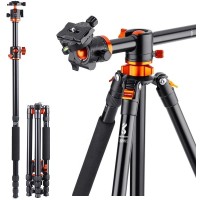 Statyw fotograficzny 190cm K&F Concept T254A4 z łamaną kolumną, głowicą kulową i funkcją monopodu