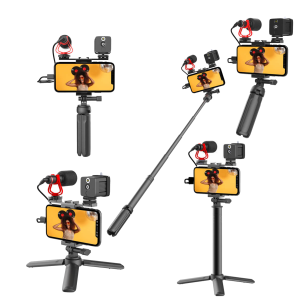 Zestaw Moza Mirfak MVK01 Vlogging KIT - mikrofon  lampa akcesoria, przejściówki USB-C - Lighting na minijack